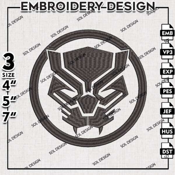 Black Panther logo Machine Embroidery Designs, Marvel Comic Character Embroidery files, Movie Embroidery Design, Wolverine Embroidery Design, Digital Download