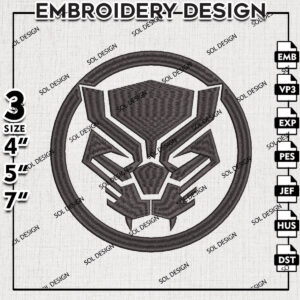 Black Panther logo Machine Embroidery Designs, Marvel Comic Character Embroidery files, Movie Embroidery Design, Wolverine Embroidery Design, Digital Download