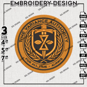 TVA Logo Machine Embroidery Designs, Marvel Comic Character Embroidery files, Movie Embroidery Design, Wolverine Embroidery Design, Digital Download