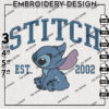 Cute Stitch Est 2002 Embroidery Designs, Lilo & Stitch Embroidery, Disney Character Embroidery Files, Machine embroidery Files, Digital Download