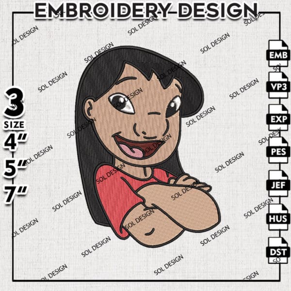 Disney Lilo Embroidery Designs, Lilo & Stitch Embroidery, Disney Character Embroidery Files, Machine embroidery Files, Digital Download