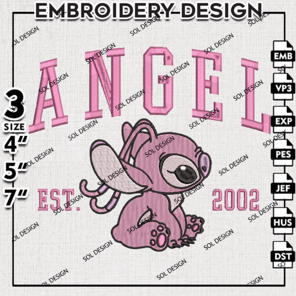 Angel Stitch Girlfriend Est Embroidery Designs, Lilo & Stitch Embroidery, Disney Embroidery Files, Machine embroidery Files, Digital Download