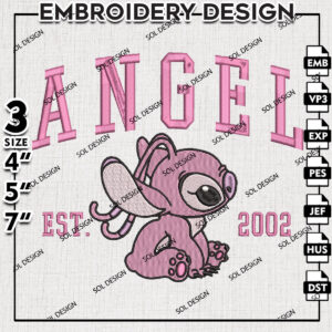 Angel Stitch Girlfriend Est Embroidery Designs, Lilo & Stitch Embroidery, Disney Embroidery Files, Machine embroidery Files, Digital Download