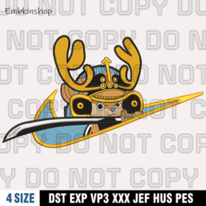 Tony Tony Chopper Samurai Embroidery Design, Anime Embroidery, One Piece , 4 sizes, Instant download