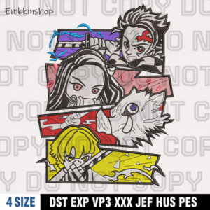 Kimetsu No Yaiba Embroidery Design , Demon Slayer Machine Embroidery Pattern, Digital Download