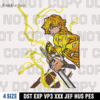 Zenitsu Agatsuma Embroidery Design , Kimetsu no Yaiba Embroidery Design , 4 Sizes , Instant Download