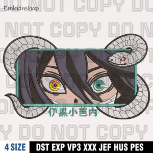 Iguro Obanai Embroidery Design, Kimetsu No Yaiba Machine Embroidery Design,4 Sizes , Instant Download