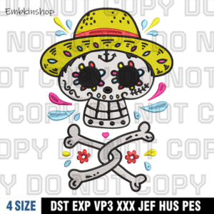 One Piece Skull Rest In One Peace Embroidery Design, One Piece , Halloween And Skull
