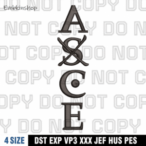 Ace Name Tattoo Embroidery Design, One Piece Anime Embroidery Design