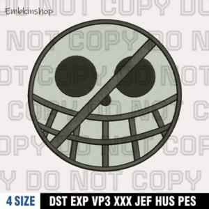 Donquixote Doflamingo Jolly Roger Embroidery Design, One Piece Anime Embroidery Design , 4 Sizes , Digital Download