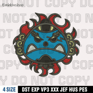 Jinbe Jolly Roger Embroidery Design, One Piece Anime Embroidery Design