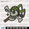 Usopp Jolly Roger Embroidery Design , One Piece Embroidery Design , 4 Sizes, Digital Download