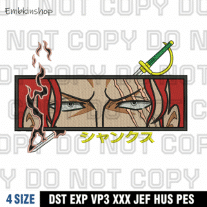 Shanks Eyes Embroidery,Anime One Piece Machine Embroidery Design,4 Sizes,Instant Download
