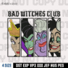 Bad Witches Club Embroidery Design, Halloween Embroidery Design, 4 Sizes, Digital Download