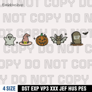 Cute Halloween Embroidery Designs, Kids Halloween Embroidery Design, Spooky Season Embroidery Pattern, 4 Sizes