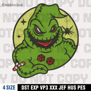Oogie Boogie's Halloween Embroidery Design,Nightmare Before Christmas,4 Sizes , Digital Download