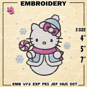 Hello Kitty Snowman Embroidery Designs, Hello Kitty Machine Embroidery Design, Embroidery Design,Embroidery Machin