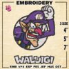 Waluigi Embroidery Design files, Super Mario Machine Embroidery Designs, Super Mario Bros Digital Download Embroidery