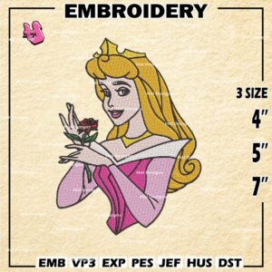 Aurora Embroidery Design files, Princesses Machine Embroidery Designs, Disney Princesses Digital Download Embroidery