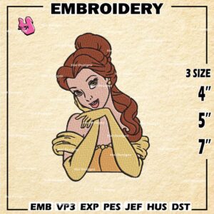 Belle Embroidery Design files, Princesses Machine Embroidery Designs, Disney Princesses Digital Download Embroidery