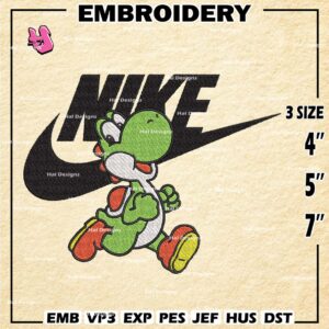 Nik.e Yoshi Embroidery Design files, Super Mario Machine Embroidery Designs, Mario Bros Digital Download Embroidery