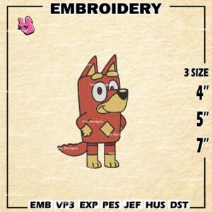 Rusty Bluey Embroidery Machine Design, Bingo Embroidery Design, Rusty Dog Design, Instant Download Design