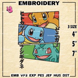 Charizard, Blastoise & Venasaur Embroidery Designs , Pokemon Machine Embroidery Designs, Anime Designs, Digital Download Embroidery
