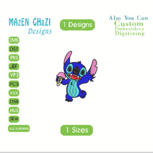 stitch Embroidery Designs,1 Designs & 1 Size,Machine Embroidery Designs, Files Instant Download