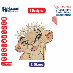 Lion And Liones Embroidery Design, 4x4+ 5x7 Hoop, Anime Embroidery Designs, Lion King Simba Nala Machine Embroidery Designs