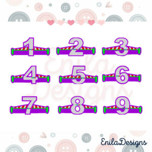 Embroidery Design Buzz Numbers,Files Instant Download