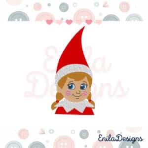 Embroidery Design,Christmas Girl Elf Face,Files Instant Download