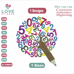 Arbol numeros Embroidery Designs