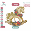 Vintage Rocking Horse, Machine Embroidery Designs, Files Instant Download