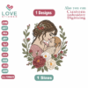 Mother and Baby Embroidery Designs,Machine Embroidery Designs, Files Instant Download