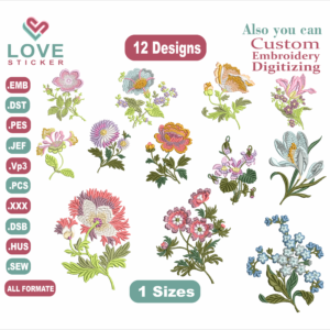 ​flowers Embroidery Border Embroidery Designs, Files Instant Download