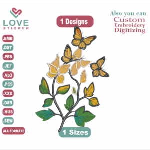 Butterfly And Flowers Quilt Embroidery Designs, Files Instant Download