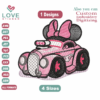 Minnie Mouse Pink Roadster Hot Rod Car Embroidery Designs,1 Designs & 3 Size,Embroidery Designs, Files Instant Download