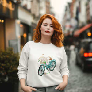 sweatshirt mockup of a redhead woman wearing an old money inspired outfit m39509